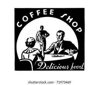 Coffee Shop - Retro Ad Art Banner