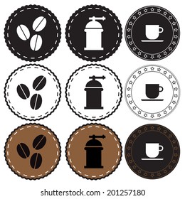 Coffee shop retro badges.