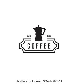 Coffee shop retro logo design template