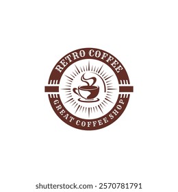 Coffee shop retro logo design template. Coffee Vintage logo vector.