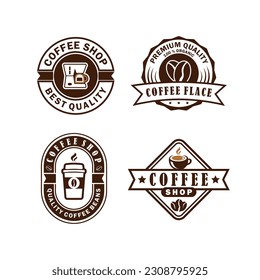 Coffee shop retro logo set template collecction