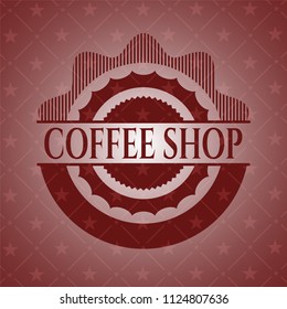 Coffee Shop retro red emblem
