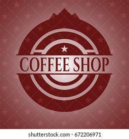 Coffee Shop retro style red emblem