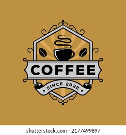 Coffee Shop Retro Vintage Badge Logo