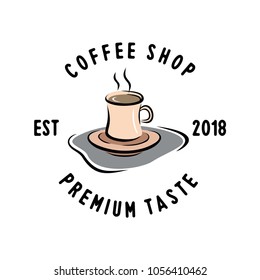 Coffee Shop round badges, emblems, labels or logos template