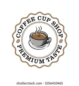 Coffee Shop round badges, emblems, labels or logos template
