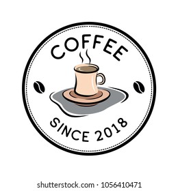 Coffee Shop round badges, emblems, labels or logos template
