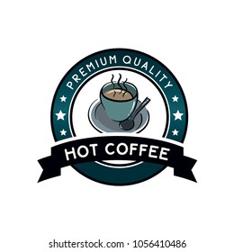 Coffee Shop round badges, emblems, labels or logos template