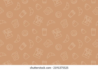 coffee shop seamless pattern, great for wrapping, textile, wallpaper, greeting card- vector illustration 