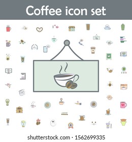 Coffee shop sign colored icon. Coffee icons universal set for web and mobile