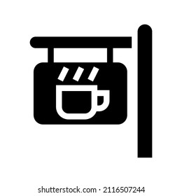 Coffee Shop Sign icon isolated on white background