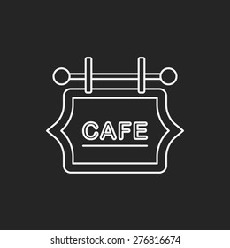 coffee shop sign line icon