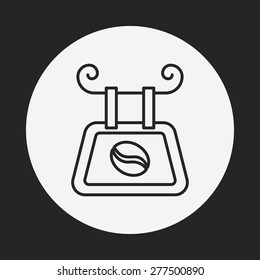 coffee shop sign line icon