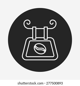 coffee shop sign line icon