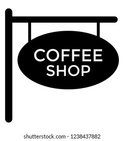 Coffee shop sign solid icon design