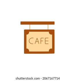 Coffee shop signboard icon in color icon, isolated on white background 