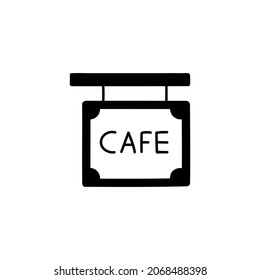Icono de tablero de anuncios de la cafetería en forma plana y sólida icono de glifo, aislado en fondo blanco 