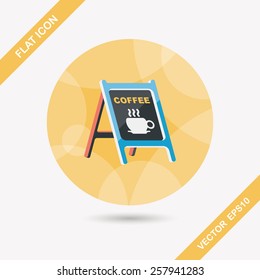 Coffee shop signs flat icon with long shadow,eps10