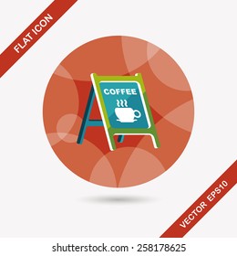 Coffee shop signs flat icon with long shadow,eps10
