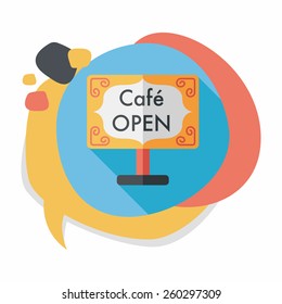 Coffee shop signs flat icon with long shadow,eps10