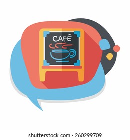 Coffee shop signs flat icon with long shadow,eps10