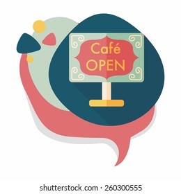 Coffee shop signs flat icon with long shadow,eps10