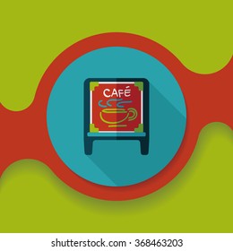 Coffee shop signs flat icon with long shadow,eps10