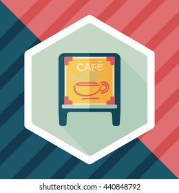 Coffee shop signs flat icon with long shadow,eps10