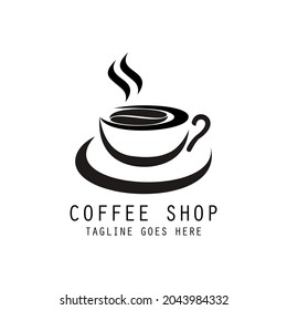 coffee shop simple logo. cup and coffee. vector illustration for logo or icon