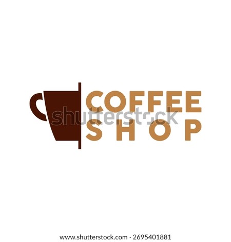 Coffee shop simple logo isolated on white background