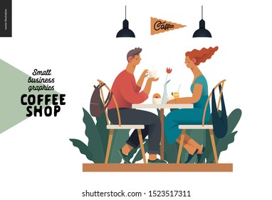 Coffee Shop Small Business Illustrations Visitors Stock Vector (Royalty ...