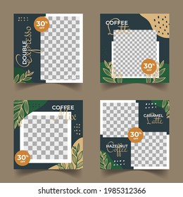 Coffee Shop Social Media Post Template Set