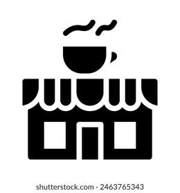 Coffee shop solid icon. symbols cafe icons graphic design. Vector illustration.