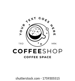 Coffee Shop with Space View Logo Template