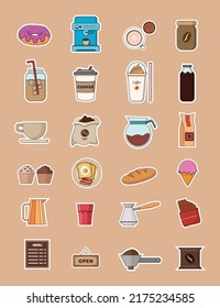 Coffee Shop Sticker Set Collection