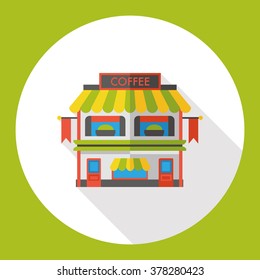 coffee shop store flat icon