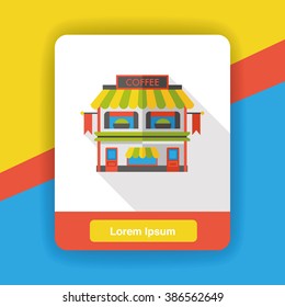 coffee shop store flat icon