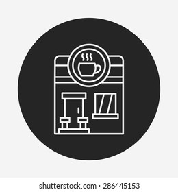 coffee shop store line icon