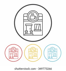 coffee shop store line icon