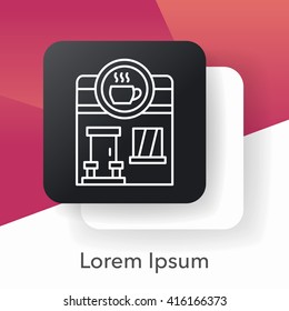 coffee shop store line icon