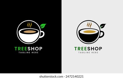 Coffee shop, tea stall, hot mug cup, drinks premium vintage icon sign symbol illustration logo concept 