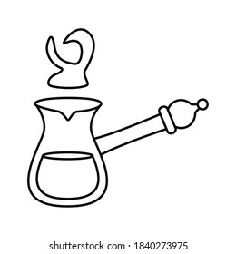 coffee shop teapot make utensil line style icon vector illustration design