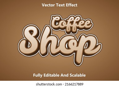 Coffee Shop Text Effect With Brown Color Editable.