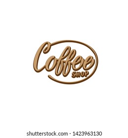 Coffee shop trendy logo. Modern lettering text. Vector eps 10.