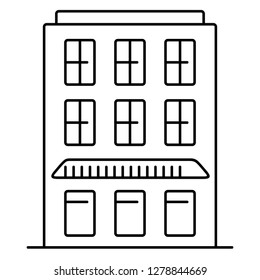 Coffee shop. Vector flat outline icon illustration isolated on white background.