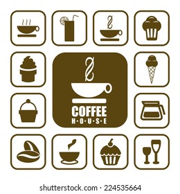 Coffee shop vector icons.