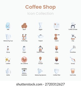 Coffee Shop Vektor Icons Set für Café Getränke und Barista Verwendung
