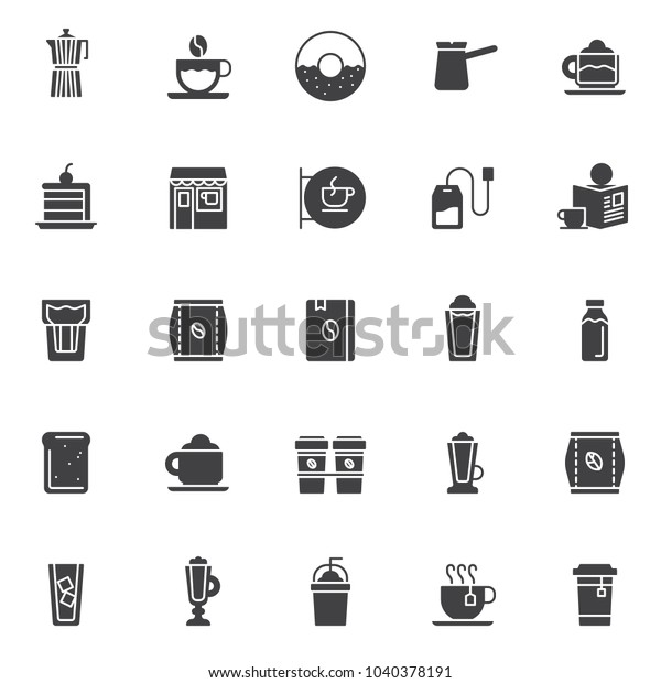 Coffee Shop Vector Icons Set Modern Stock Vector (Royalty Free) 1040378191