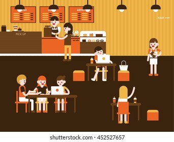 coffee shop vector illustration