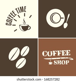 coffee shop, vector illustration design elements